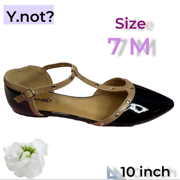 NEW WOMEN Y.not? BLACK FLATS SIZE 7M Measure 📐 10 Inch MSRP $59 - Picture 2 of 11